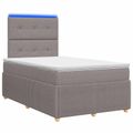 vidaXL LED boxspring posteľ s matracom Sivohnedá 120 x 200 cm Látka