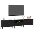 vidaXL TV skrinka 200 x 25 x 44 cm Čierny dub Kompozitné drevo