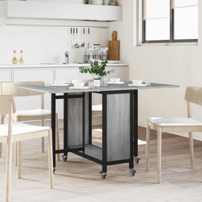 vidaXL Skladací jedálenský stôl s kolieskami 130 x 80 x 76,5 cm