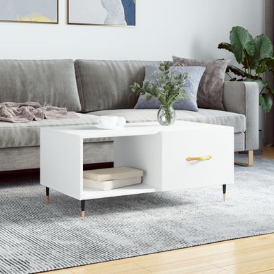 vidaXL Konferenčný stolík biely 90x50x40 cm kompozitné drevo