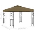 vidaXL Altánok 3x3 m, sivohnedý 180 g/m²