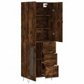 vidaXL Vysoká skrinka dymový dub 69,5x34x180 cm spracované drevo