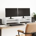 vidaXL Stojan na monitor biely 100x27x20 cm kompozitné drevo