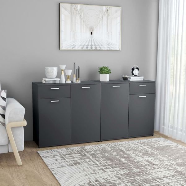 vidaXL Komoda, sivá 160x36x75 cm, drevotrieska
