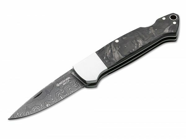 Böker Manufaktur Solingen 1132017DAM Damast Annual 2017 vreckový nôž 6,35 cm, damašek