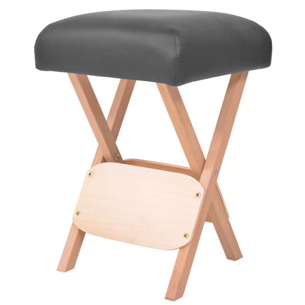 vidaXL Skladacia masérska stolička, 12 cm sedadlo, čierna