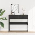 vidaXL Konzolový stolík čierna 90x35x80 cm kompozitné drevo