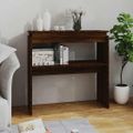 vidaXL Konzolový stolík hnedý dub 80x30x80 cm spracované drevo