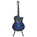 vidaXL 12-dielna folková klasická gitara so 6 strunami, modrá 38"