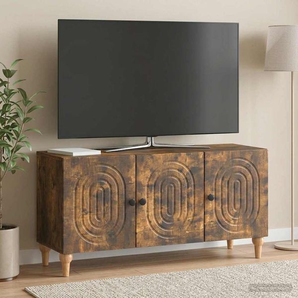 vidaXL TV skrinka Dymový dub 99 x 34,5 x 50 cm Kompozitné drevo