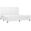 vidaXL Posteľný rám s čelom biely 200x200 cm umelá koža