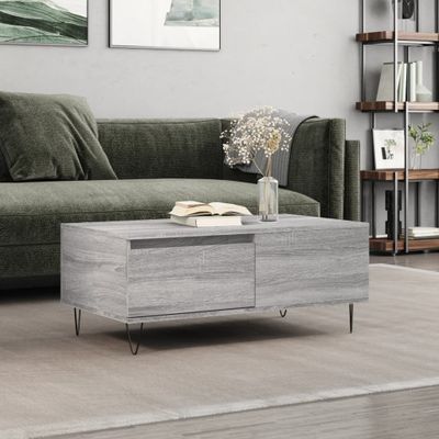 vidaXL Konferenčný stolík sivý dub sonoma 90x50x36,5 spracované drevo
