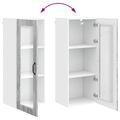 vidaXL Nástenný sklenený kabinet PORTO Sivý Sonoma 40 x 31 x 100 cm