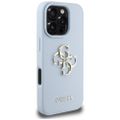 Guess Hardcase PU zrnitý Big 4G a Classic Logo puzdro pre iPhone 16 Pro 6,3" modré
