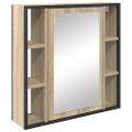 vidaXL Zrkadlová skrinka Sonoma dub 60 x 16 x 60 cm Kompozitné drevo