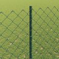 vidaXL Sieťový plot s stĺpom 10 x 1,4 m PVC potiahnutá oceľ Zelená