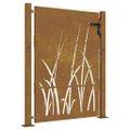 vidaXL Záhradná brána 100x150 cm, oceľ Corten, dizajn s trávou