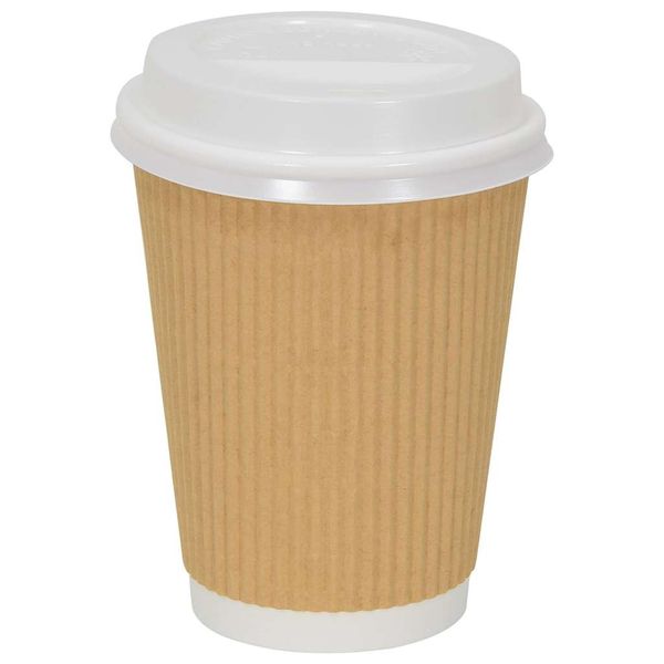 VidaXL Papierové viečka na šálky kávy Ø90 mm 12oz/16oz 1000 ks plast