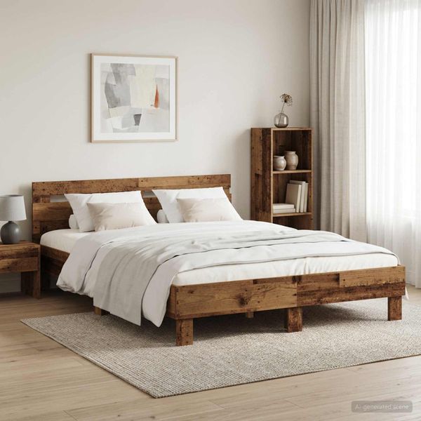 vidaXL Rám postele Staré drevo 120 x 190 cm Kompozitné drevo