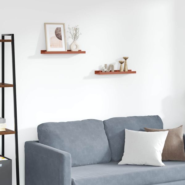 vidaXL Stenná polica 2 pcs Červená 40 x 9 x 3 cm Kompozitné drevo