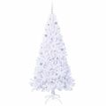 vidaXL Umelý vianočný stromček s 300 LED-i Biela 210 cm PVC a oceľ