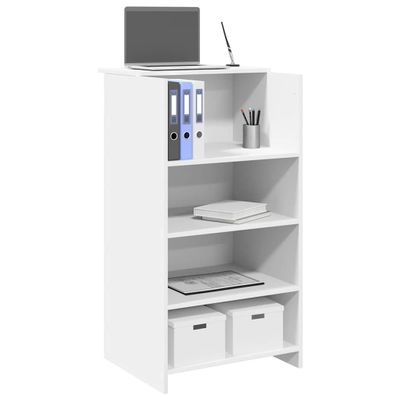 vidaXL Recepčný pult biely 55x50x103,5 cm, umelé drevo