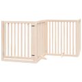 vidaXL Brána pre psa s dverami skladacia 4 panely 320cm topoľové drevo