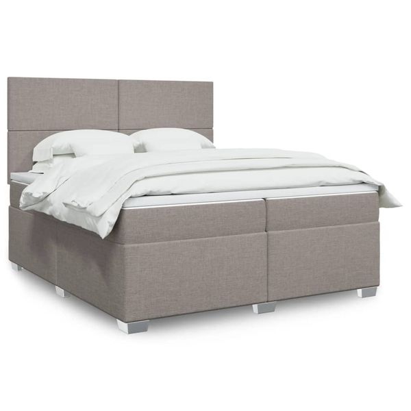 vidaXL Boxspring posteľ s matracom sivohnedý 200x200 cm látka