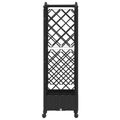 vidaXL Vyvýšený záhon s mriežkou a strechou Čierna 124 x 40 x 129 cm