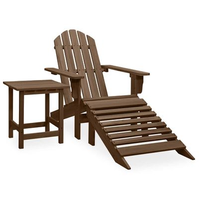 vidaXL Záhradná stolička Adirondack s otomanom a stolíkom jedľový masív hnedá