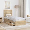 vidaXL Úložná posteľ Sonoma dub 75 x 190 cm Kompozitné drevo