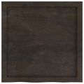 vidaXL Nástenná polica tmavohnedá 60x60x(2-6) cm ošetrený dubový masív