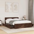 vidaXL Posteľný rám s čelom hnedý dub 135x190 cm kompozitné drevo