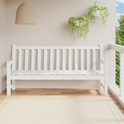 vidaXL Podložka na záhradnú lavičku vzor listov 200x50x4 cm látka
