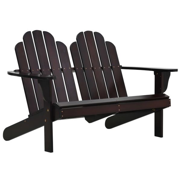 vidaXL Dvojmiestna stolička Adirondack, drevo, hnedá