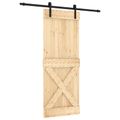 vidaXL Posuvné dvere 80 x 210 cm Masívne borovicové drevo (neupravené)