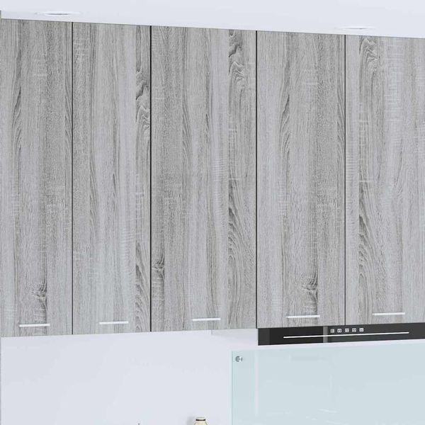 vidaXL Závesná skrinka s úložiskom Riga Sivý Sonoma 40 x 31 x 100 cm