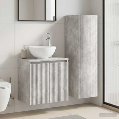 vidaXL Sada kúpeľňového nábytku 2 ks Betónovo sivá 33 x 34,5 x 100 cm