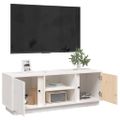 vidaXL TV skrinka biela 110x35x40,5 cm masívna borovica