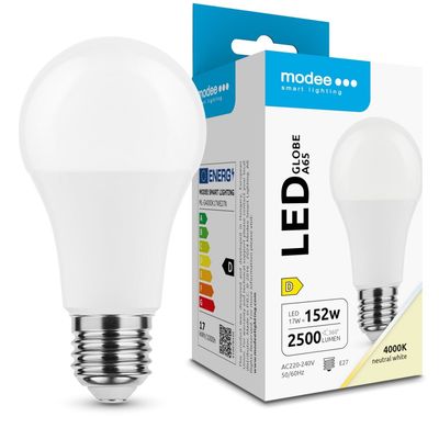 Modee LED Globe žiarovka A65 17W E27 2500lm neutrálna biela (ML-G4000K17WE27N)