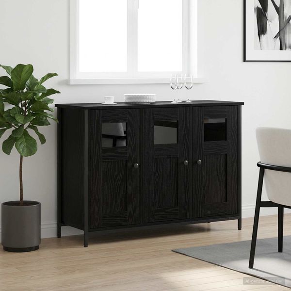 vidaXL Servírovacia skriňa Čierny dub 100 x 35 x 70 cm