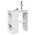 vidaXL Barový stôl s policami biely 90x47,5x103,5 cm kompozitné drevo