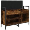 vidaXL Lavička na topánky dymový dub 85,5x32x57,5 cm kompozitné drevo