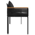 vidaXL Vonkajšia lavička 2 -Seater 117 x 54 x 74.5 cm polyratan Čierna