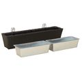 vidaXL Zábradlie 2 ks Čierna 80 x 17 x 17 cm Kov