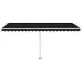 vidaXL Automatická markíza, LED a senzor vetra 500x300 cm, antracitová