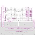 vidaXL Záhradný plot KAMPEN s vrchnou časťou z oštepu čierny 240x125 cm oceľový