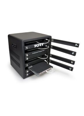 PORT CONNECT CHARGING CABINET 10 UNITS individual door lock, čierny