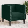 VidaXL Chesterfield Pohovka Tmavozelená zamatová