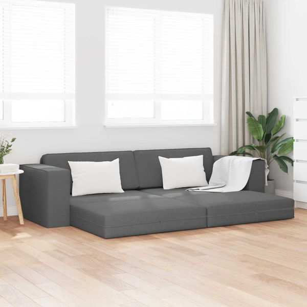 vidaXL Rozkladacia posteľ Tmavo šedá 245 x 78 x 77 cm látka